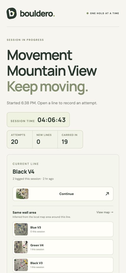 Session in progress: timer, attempts and the current line