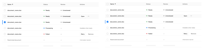 Blackout design system — Data table