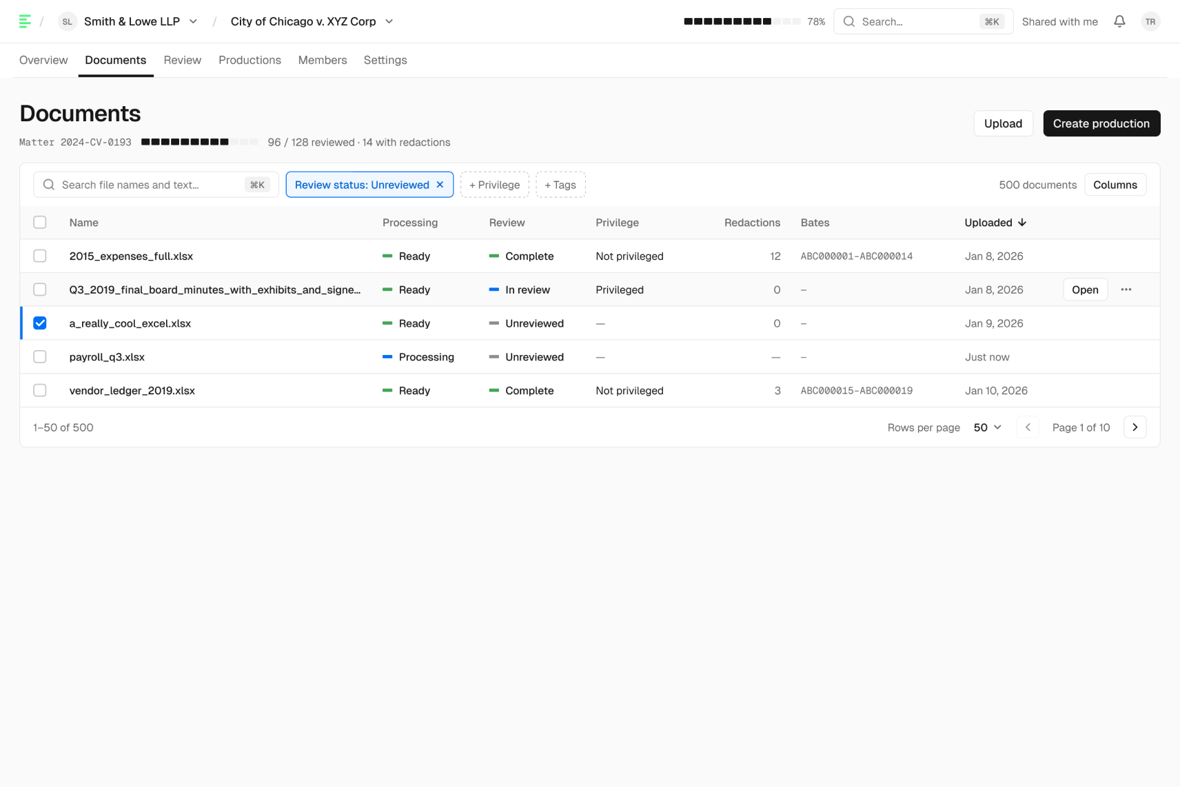 Redesigned Documents page