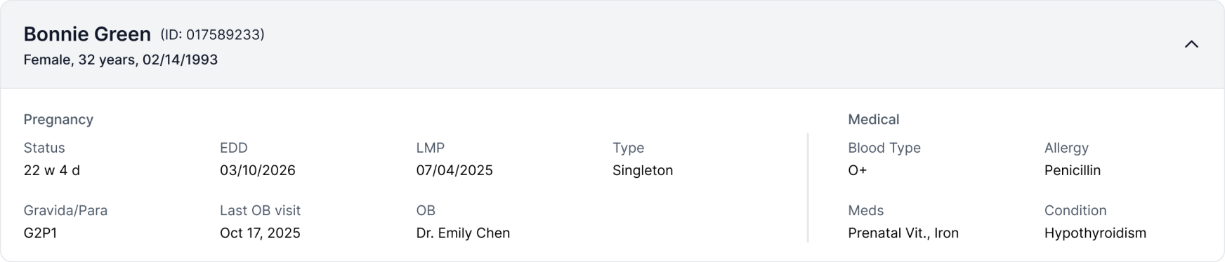 Clinexi — patient card expanded