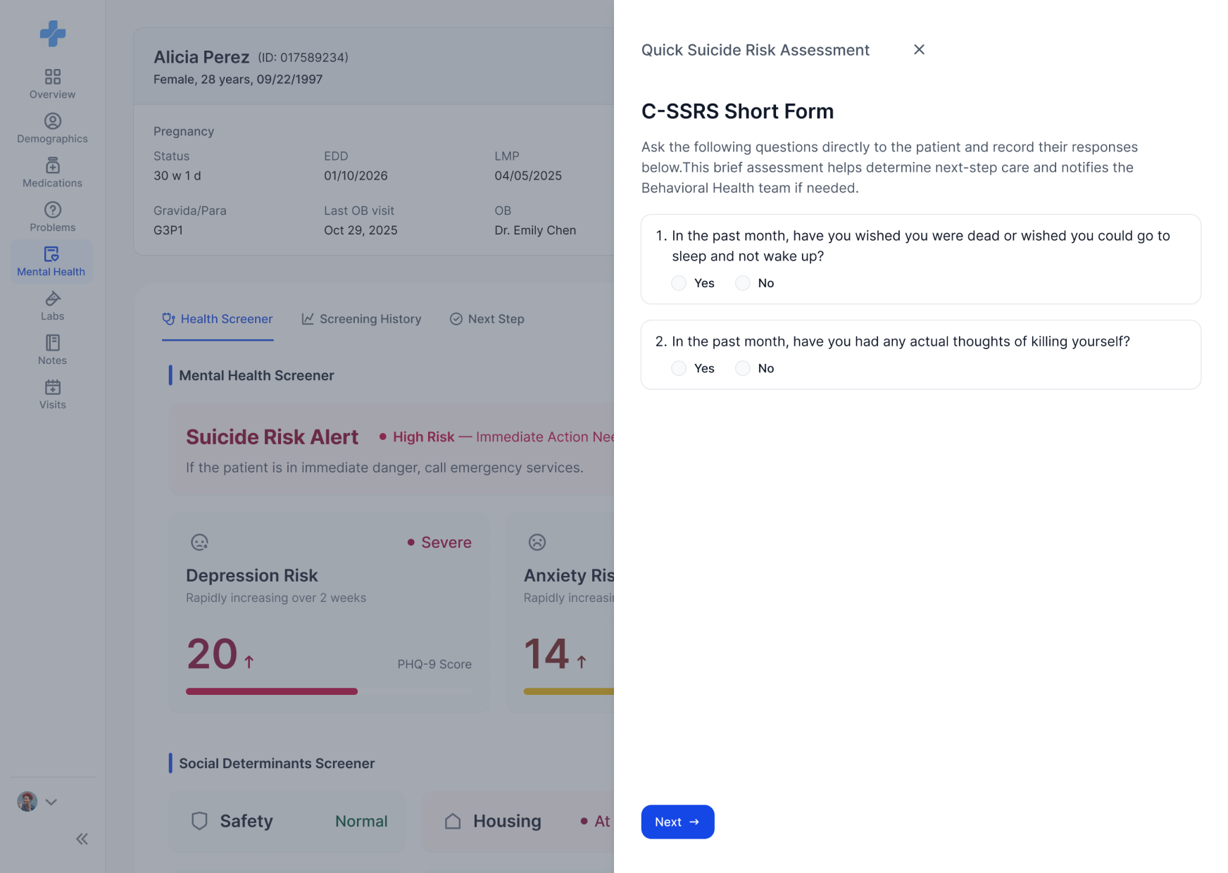 Clinexi — suicide assessment
