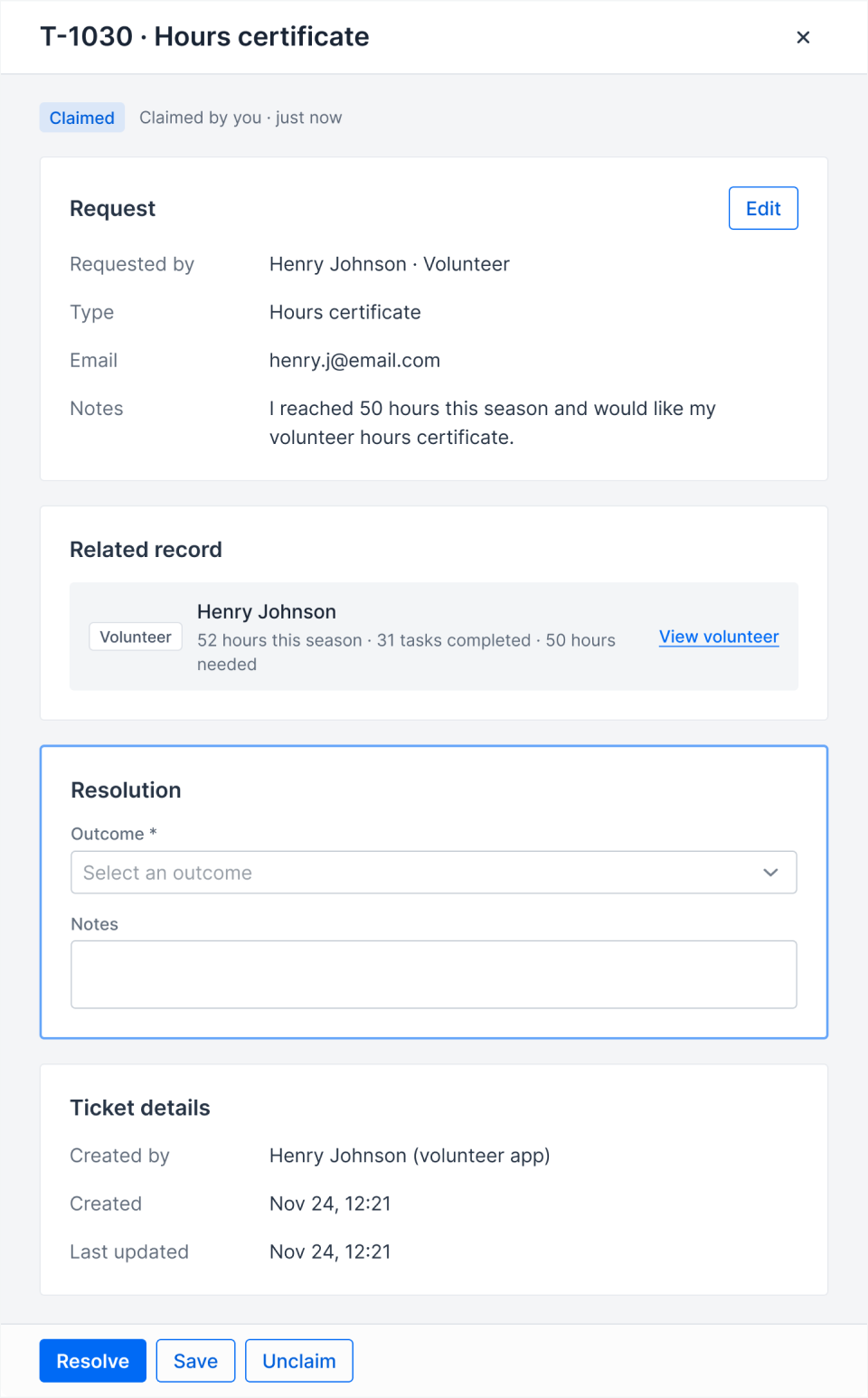 Mayor’s Service Corps — generic ticket panel