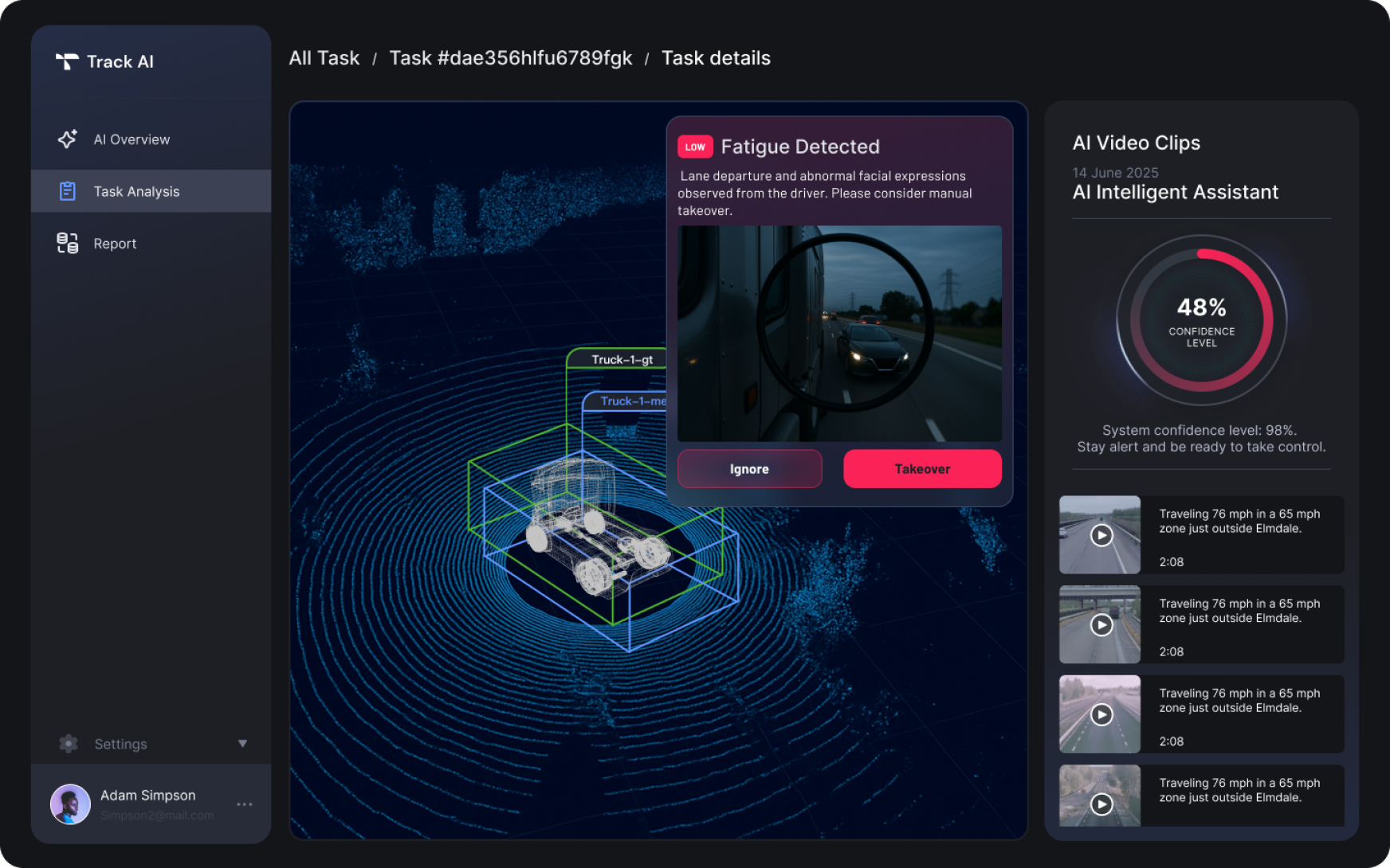 TrackAI — during drive fatigue