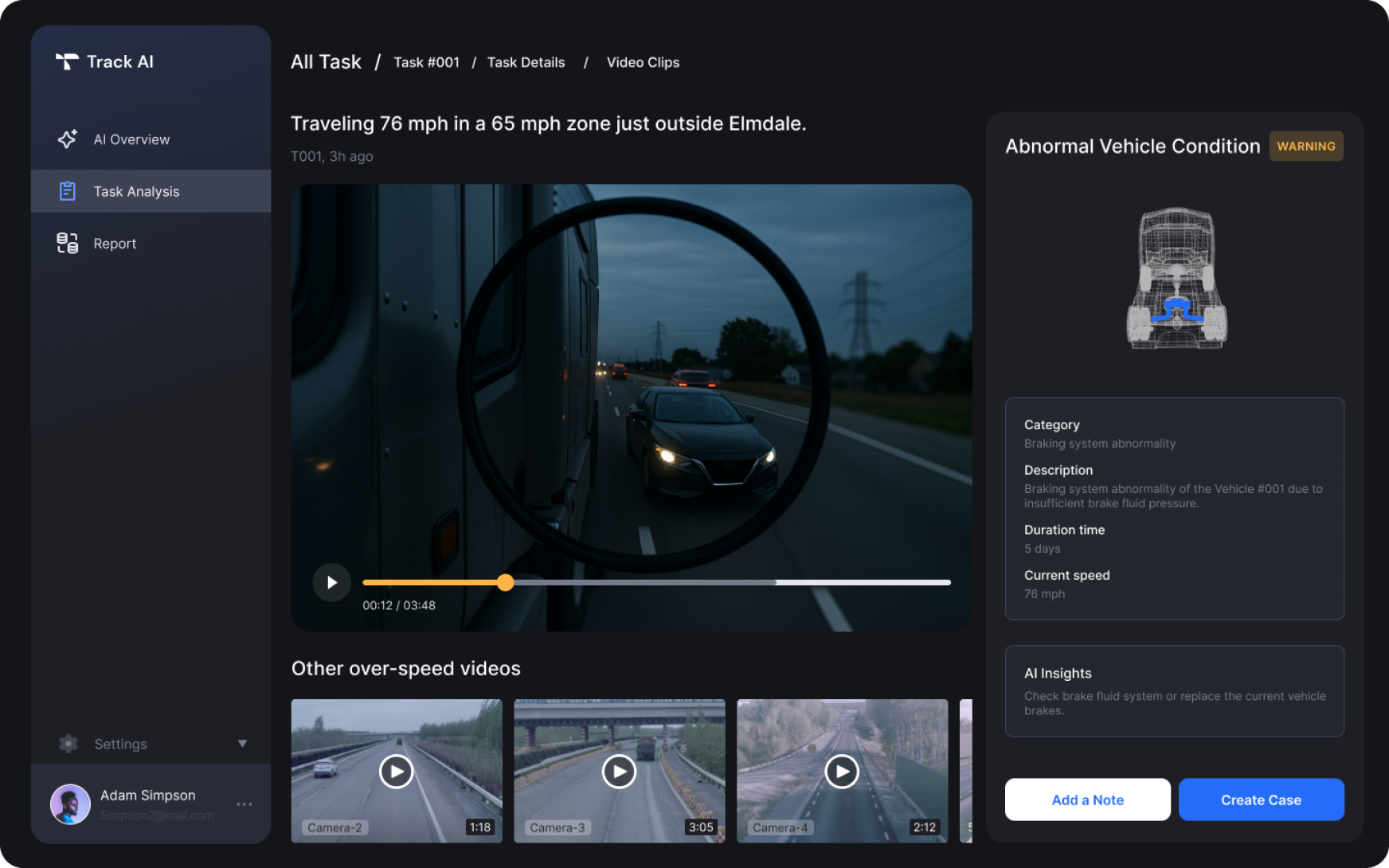 TrackAI — after drive clips
