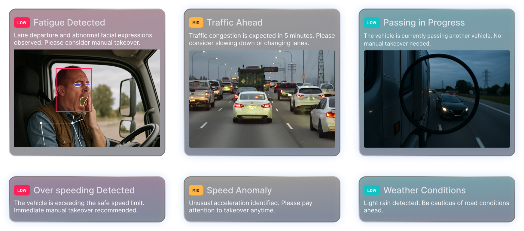 TrackAI — risk cards